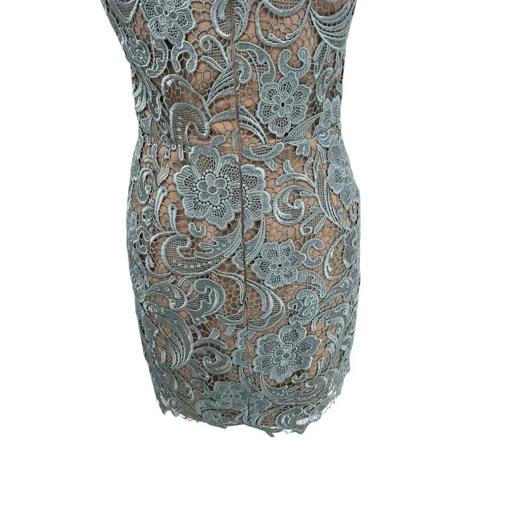 Dress The Population Allie Lace Dress Mini Blue Size Medium - Picture 8 of 12